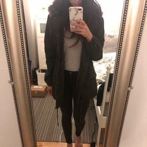 Banana Republic Utility Coat with Fur Hood XS